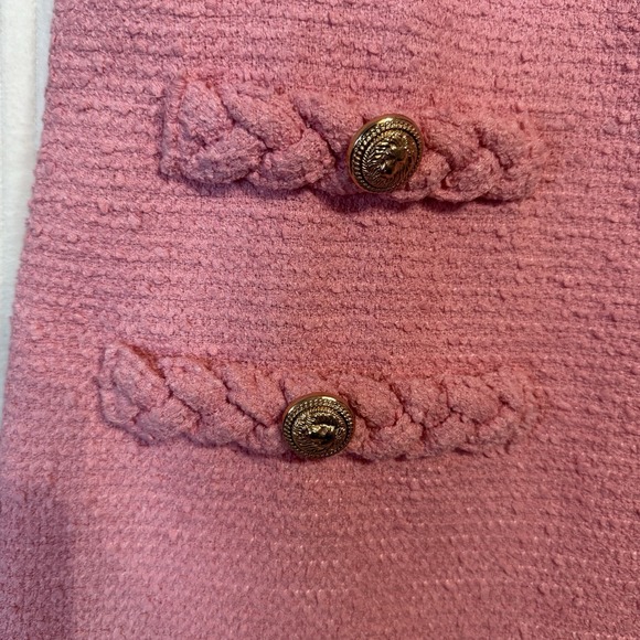 Tuckernuck Pink Tweed Short Sleeve Braided Neck Jackie Shift Dress Sz L $298 - Picture 9 of 13